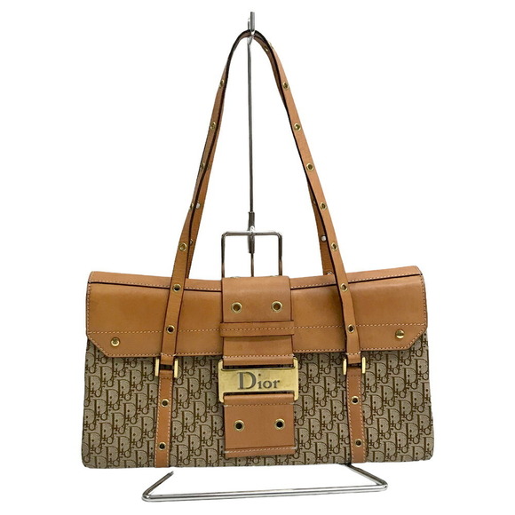 Dior Trotter Shoulder Bag  Street Pattern Christian Camel Brown Chic - Picture 1 of 15